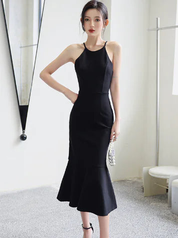Vestido Feminino com Alças de Tricô