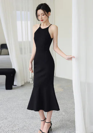 Vestido Feminino com Alças de Tricô